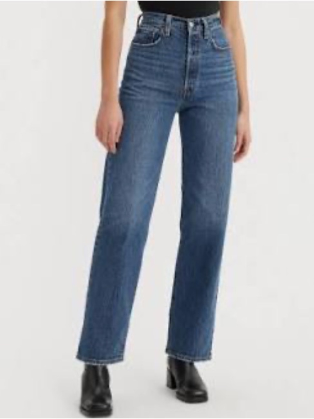 Levi's Ribcage Straight ankle jeans blue size 26 high rise button fly